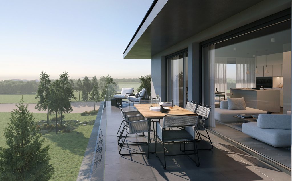 Terasa apartmánu v Green Mladá Boleslav